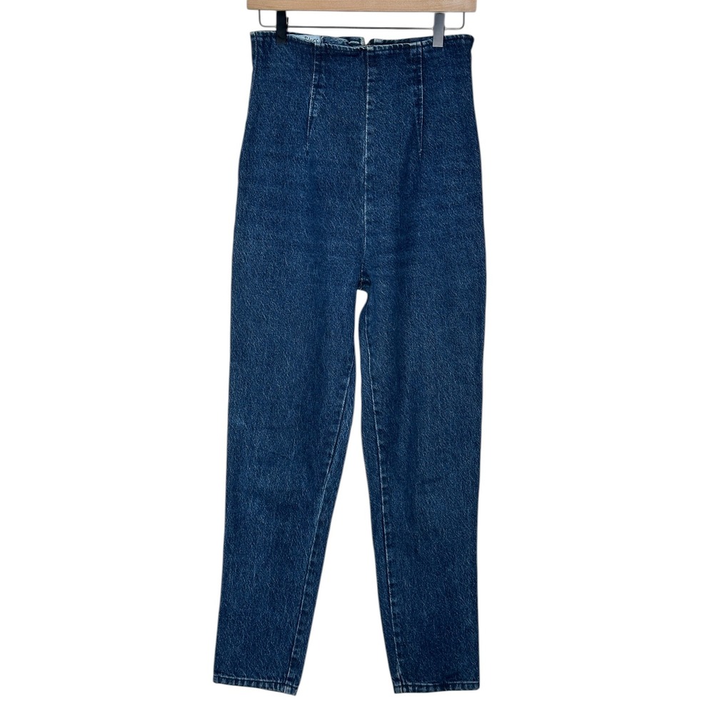 Paris Blues Jeans 11 Blue Vintage 90s High Waisted Rear Zip Tapered Denim USA